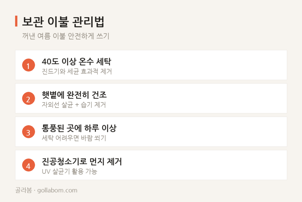 가을 밤 무더위 다시 찾아오면 — 보관했던 얇은 이불, 바로 덮어도 될까