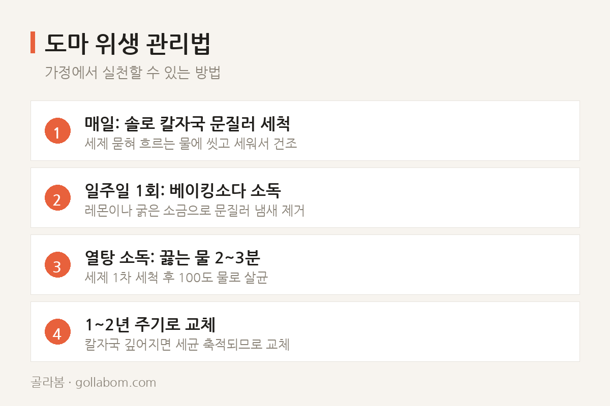 도마 위생 관리법 — 가정에서 실천할 수 있는 방법
