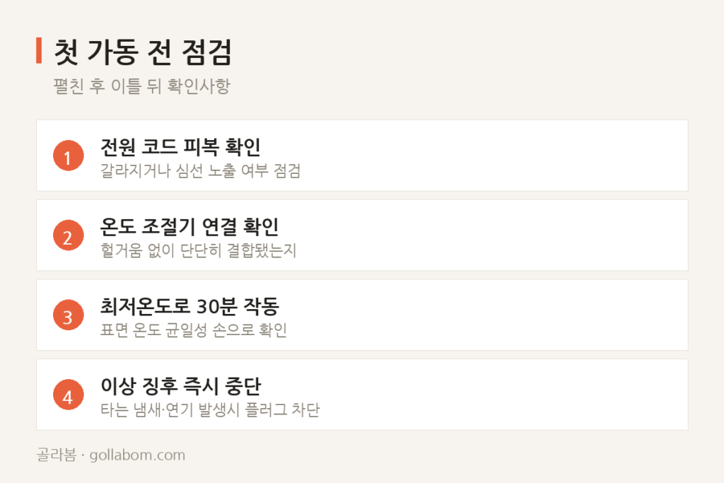 전기장판 접어서 보관했다면, 펼쳐서 이틀 두고 나서 켜야 하는 이유